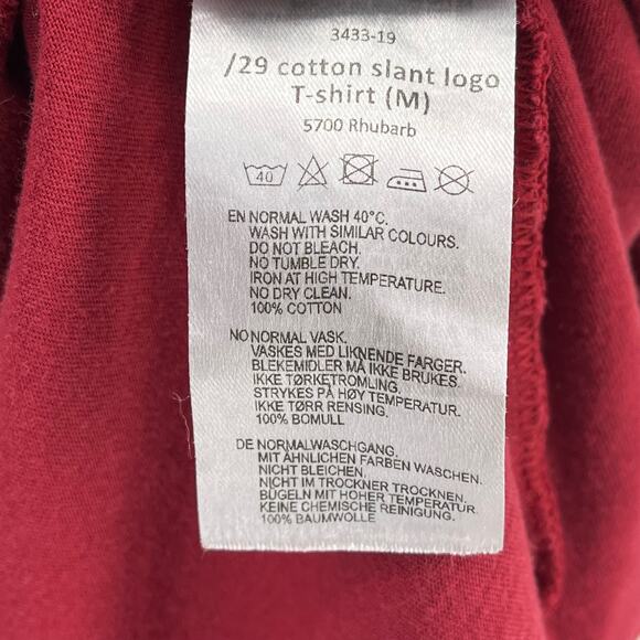 Noronna Slant Logo T-Shirt Mens Size  XL Burgundy Red - Picture 5 of 5